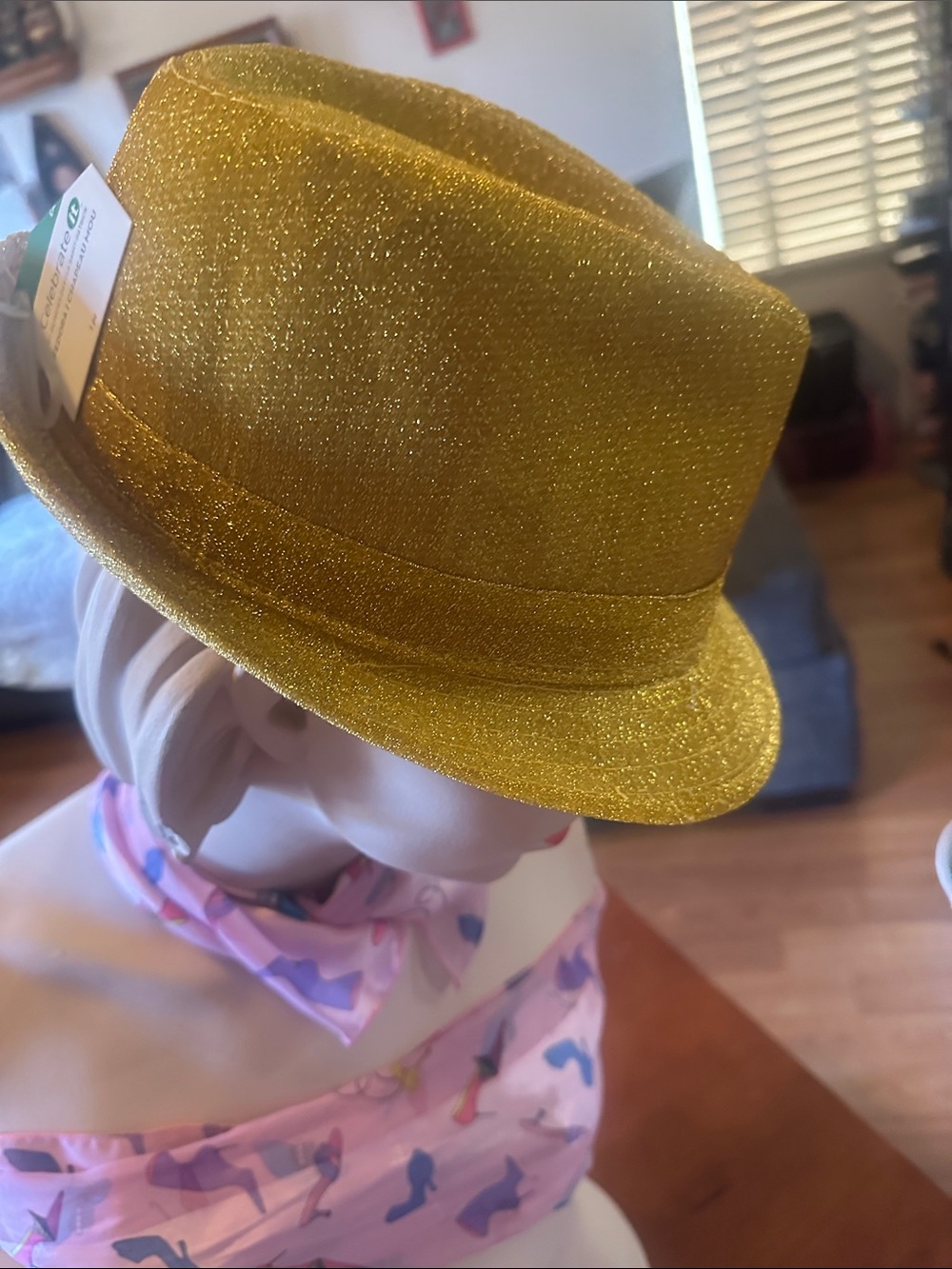 Celebrate It Gold Glitter Fedora Hat